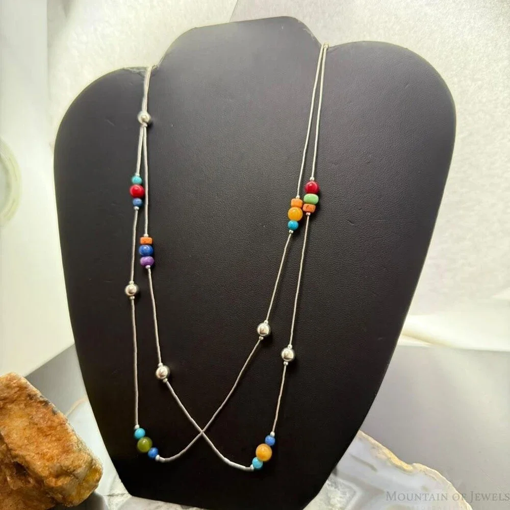 Carolyn Pollack Sterling Silver Liquid Silver & Beads 38
